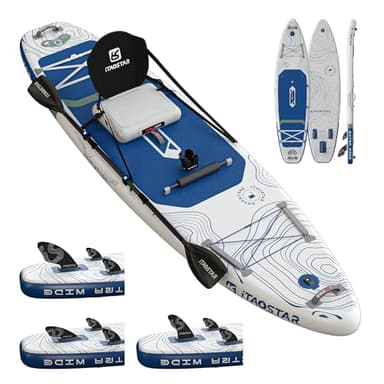 iTAOSTAR A02CP 35" Extra Wide Paddle Board, Stand Up Paddle Board with Seat, Stable Wide Inflatable Paddle Boards for Adults/Family/Youth of All Skill Levels - Image 1