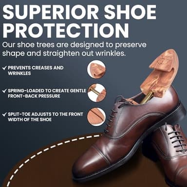 HOUNDSBAY Cedar Shoe Tree - Shoe Trees for Men & Women, Sneakers, Widener & Shaper - Image 4