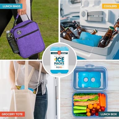 Healthy Packers Cool Pack, Slim Ice Pack for Lunch Box - Quick Freeze and Long-Lasting - Freezer Cold Packs for Cooler Bag and Lunch Boxes - Original Long-Lasting Formula - (8 Pack) - Image 2