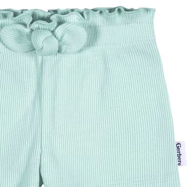 Gerber Baby Girls' Toddler 3-Pack Pull-On Knit Shorts, Blue - Image 5
