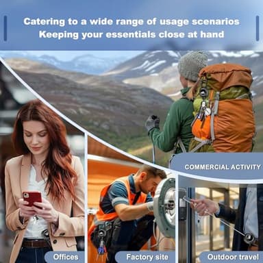 2 Pack Tactical ID Badge Reels, Cheimaxy Heavy Duty Carabiner Retractable Badge Holder, ID Card Holder, Retractable Keychain with 30IN Wire Rope, 8 OZ Weight Capacity - Image 7