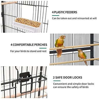 YINTATECH 52 inches Birdcage Cover and Bird Cage Seed Catcher, Bird Cages for Parakeets, Parrot, Cockatiel, Pigeon, Metal Big Bird Cage - Image 5