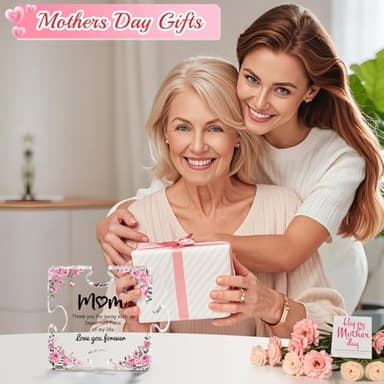 Mom Birthday Gifts, Stocking Stuffers Mom Christmas Gifts, Winzwon Personalised Paperweights Presents for New Mom, Mother in Law from Daughter Son, Mothers Day Acrylic Puzzle Home Office Decoration - Image 5