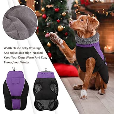 IDOMIK Dog Winter Coat - Reflective Waterproof Jacket for Cold Weather, Warm Fleece Snow Jacket with High Collar, Adjustable Buckle, Small to Large Sizes - Image 4