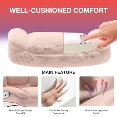 Big and Tall Fabric Pink Office Chair 400lbs-Heavy Duty Executive Desk Chair with Extra Wide Seat, High Back Ergonomic Leather Computer Chair with Tilt Rock&Tension, Padded Armrests-Black - Image 4