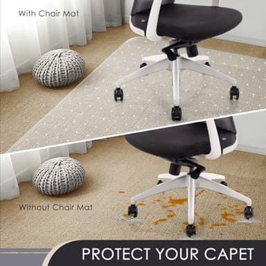 Kuyal Office Chair Mat for Carpet, 32x48 Clear Heavy Duty Computer Chair Mat, Under Desk Protector Carpeted Floors Mat, Easy Chair Movement,Ship Flat - Image 3