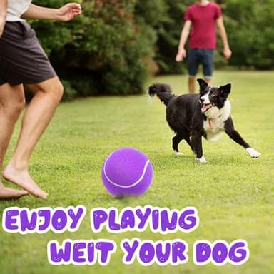 Banfeng Big Tennis Ball for Dogs, Giant Dog Tennis Ball Toy Large Outdoor Sports Gift for Small Medium Large Dog (Purple, 9.5 inch) - Image 6