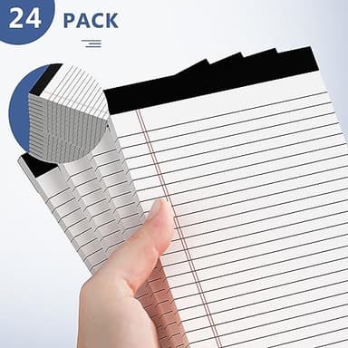 24 Pack of Legal Pad Writing Pads 5" x 8" Notepad 80gsm Recycled Paper Small Legal Pads 25 Lines Note Pads Perforated Legal Pads 720 Sheets Double-Sided Printing Printed Legal Pads for School, - Image 5