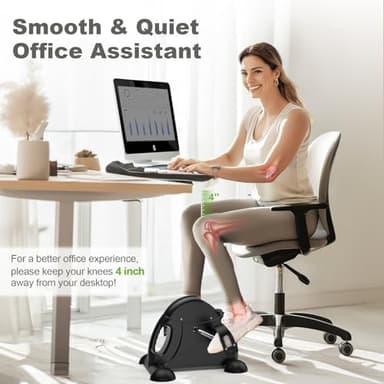 FEIERDUN Mini Exercise Bike, Under Desk Bike Pedal Exerciser for Arm/Leg Exercise, Adjustable Magnetic Resistance Desk Cycle with LCD Screen Display for Home/Office Workout - Image 5