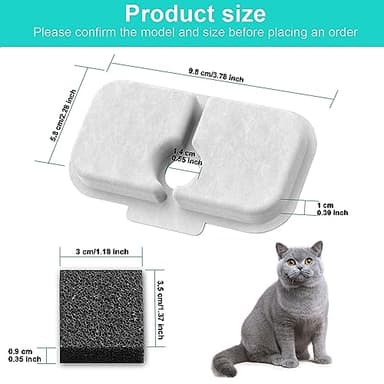 12-Pack Replacement Filters for Petlibro Dockstream Cat Water Fountain PLWF005 PLWF115 PLWF105, Ultra Quiet Pet Water Fountain - Image 3