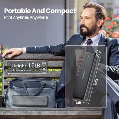 Phomemo Portable Printers Wireless for Travel Upgraded, M834 Bluetooth Thermal Printer 8.5" x 11"& A4 Size,Inkless Mobile Printer with Carry Case for Travel,Office,School,Car,Home,Black - Image 8