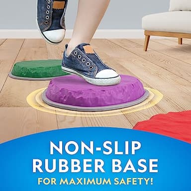 NATIONAL GEOGRAPHIC Stepping Stones for Kids – Durable Non-Slip Stones Encourage Toddler Balance & Gross Motor Skills, Indoor & Outdoor Toys, Obstacle Course, Gifts for Toddlers (Amazon Exclusive) - Image 3