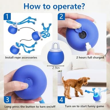 Saolife Interactive Dog Toys with Motion Activated, Squeaky Dog Toy Active Rolling Ball for Puppy and Medium Dogs, USB Rechargeable, Wicked Ball - Image 6