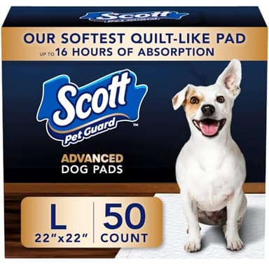 Scott Pet Guard Advanced Dog Pads - Large - 22" x 22" - 50 Pack of Pet Pads - Image 1
