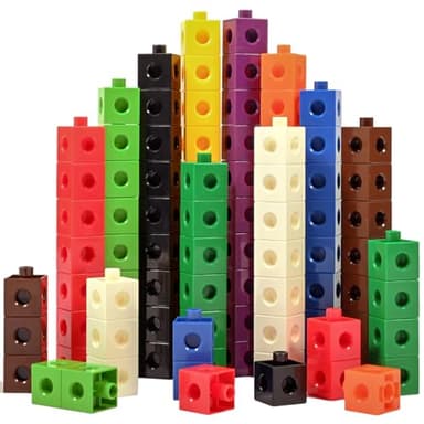 edxeducation Linking Cubes | Set of 100 | Counting Cubes | Color Sorting Toys | Math Manipulatives for Preschoolers, Pre K - Image 1