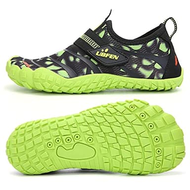UBFEN Water Shoes for Kids Boys Girls Aqua Socks Barefoot Beach Sports Swim Pool Quick Dry Lightweight Toddler Little Big Kid A Green 5 Big Kid - Image 1