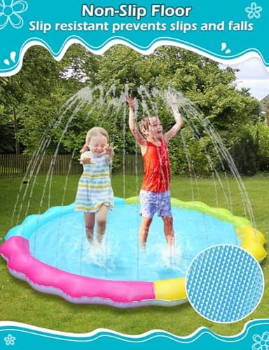 Jasonwell Splash Pad Sprinkler for Kids Splash Play Mat Outdoor Water Toys Inflatable Splash Pad Baby Toddler Pool Boys Girls Children Outside Backyard Dog Sprinkler Pool Age 1 2 3 4 5 6 7 8 9 3XL - Image 2