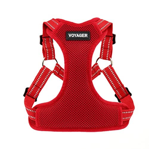 Best Pet Supplies Voyager Adjustable Dog Vest Harness Breathable No Pull Harness for Small, Medium, Large Dogs, Harness for Walking, Jogging, Easy Step-in, Reflective Stripes - Red, L - Image 1