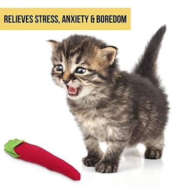 Cosmic OurPets 100-Percent North American Catnip Filled Chili Cat Toy-Hot Stuff (Interactive Cat Toys; Catnip Toys) - Image 3