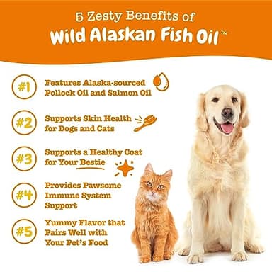 Zesty Paws Wild Alaskan Fish Oil for Dogs & Cats - Pollock & Salmon Oil Blend - Omega 3 Fatty Acids EPA & DHA for Pets - for Sensitive Skin + Coat Health - Immune System Support - 64 fl oz - Image 2