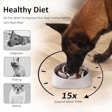 YINEYA 2PCS Slow Feeder Dog Bowls, Pet Supplies That Slow Down Eating, Pet Food Bowls, Maze Dog Puzzle Feeder for Medium Breed - Image 3