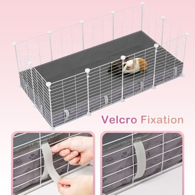 Funfurry Waterproof Guinea Pig Cage Liner,Washable Tarp Bottom Base,Cage Liners for Small Animals,Hamster Chinchilla Hedgehog Ferret Rabbit. (Dark Grey-Paw, 24" X 48") - Image 3