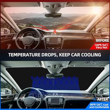 Sulagi Windshield Sun Shade for Ch-evro-let/Chevy Trax (LS/1RS/LT/2RS/ACTIV) 2024 2025 2026 Foldable Sunshade Custom Fit Front Window Car Interior Accessories Protector Blocks UV Rays - Image 2