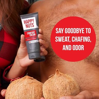 HAPPY NUTS Comfort Cream Deodorant For Men: Anti-Chafing Sweat Defense, Odor Control, Aluminum-Free Mens Deodorant & Hygiene Products for Men's Private Parts 3.4oz, Original - Image 2