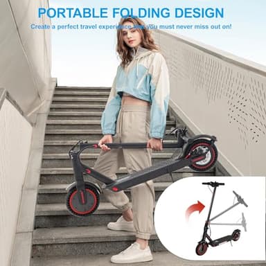 8.5-inch Foldable Adult Electric Scooter with APP, 350W Motor, 7.8/10.4Ah Lithium Battery, Max 17-21 Miles Long Range, 18Mph Top Speed Kick Scooter (10.4Ah for 23 Miles) - Image 2