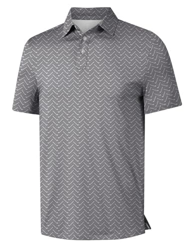 ISEEGZ Mens Golf Shirts Short Sleeve Funny Print Golf Polo Shirts for Men Lightweight Dry Fit Quick Dry Collared Golf Polos - Image 1