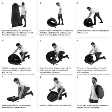 Pop Up Pod - Privacy Shower Tent, Dressing Room, or Portable Toilet Stall with Carry Bag for Camping, Beach, or Tailgate by Wakeman Outdoors (Black) - Image 5