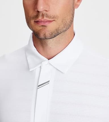 Damipow Mens Golf Shirts Dry Fit Polo Shirts Moisture Wicking Short Sleeve Polo Shirt,White,2XL - Image 2