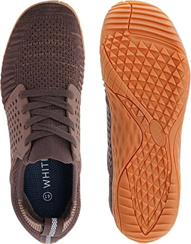 WHITIN Men's Barefoot Running Shoes Wide Width Minimalist Size 11 Gym Workout Fitness Zero Drop Walking Cross Training Lifting Brown Gum 44 - Image 6