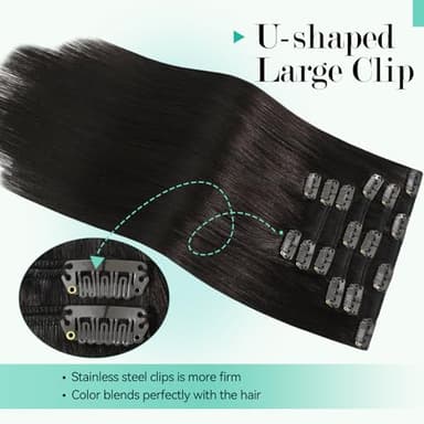 Ukira Brown Real Hair Extensions Clip in Human Hair, 20 Inch 75g 7pcs Dark Brown Hair Extensions Real Human Hair, Soft Ntural Straight Remy Human Hair Extensions Clip ins for Women - Image 7
