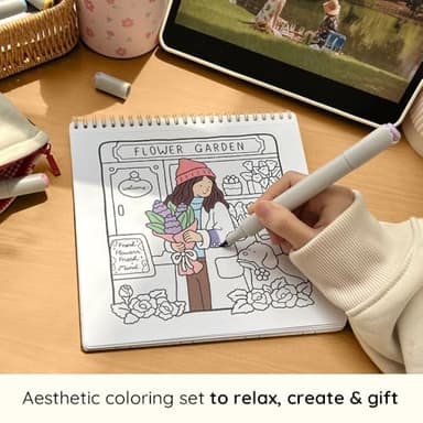 Girl Moments Vol. 2 - Coloring Book (Spiral Bound) & Sticker Set for Adults & Teens - Image 8