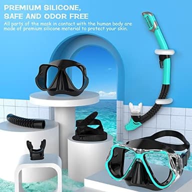 Greatever Dry Snorkel Set,Panoramic Wide View,Anti-Fog Scuba Diving Mask,Professional Snorkeling Gear - Image 5