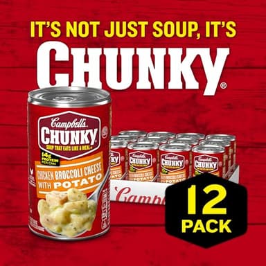 Campbell's Chunky Soup, Chicken Broccoli Cheese Soup, 18.8 Oz Can (Case of 12) - Image 4