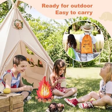 Tiny Land Teepee Tent for Kids with Star Lights, Foldable Play Tent for Girls & Boys, Washable Indoor Toddler Tent, Cozy Warm Reading Nook & Room Decor - Image 4