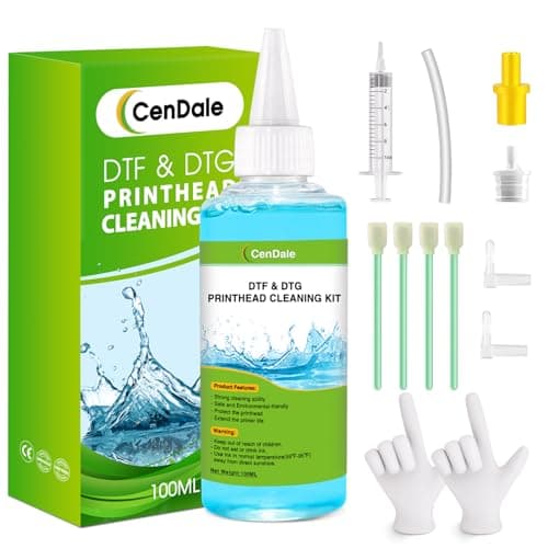CenDale Premium DTF Printhead Cleaning Solution - Universal Printhead Cleaner Kit for Any DTF & DTG Printers, Print Head Cleaning Kit for Epson ET8550 L1800 XP15000 R1390 XP600 Ink Printer (100ML) - Image 1