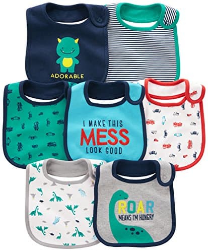Simple Joys by Carter's Baby 7-Pack Teething Bibs, Blue, One Size - Image 1