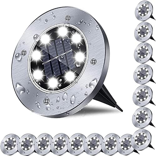 Solar Ground Lights, Waterproof Solar Garden Lights, Upgraded Outdoor Garden Waterproof Bright in-Ground Lights, Landscape Lights for Pathway,Yard,Deck,Lawn,Patio,Walkway (16 Pack White Light) - Image 1