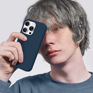 GolbinBox Magnetic for iPhone 16 Pro Max Case, Compatible with MagSafe, Screen Protector + Camera Lens Protector, Liquid Silicone Shockproof Protective Phone Case for iPhone 16 Pro Max, Dark Blue - Image 9