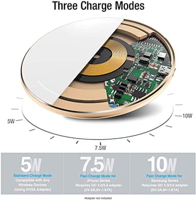 TOZO Wireless Charger 15W Max Fast Wireless Charging Pad Compatible with iPhone 16/16 Plus/16 Pro Max /15/14/13/SE/12 Series, Samsung Galaxy S24/S23/S22 Series (No AC Adapter), Yellow - Image 2