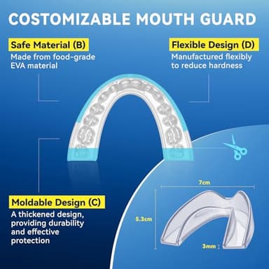 Mouth Guard for Grinding Teeth at Night: Moldable Dental Guard for Sleeping - Nighttime Protection for Teeth with Cleaning Tablets - Image 5