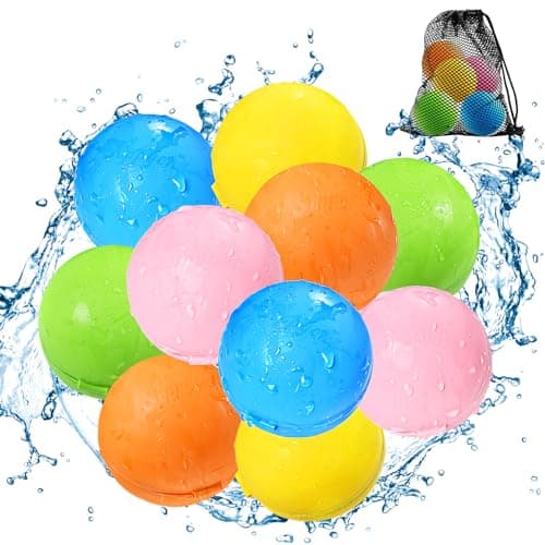 SOPPYCID Magnetic Reusable Water Balloons for Kids, Refillable Water Balls Quick Fill for Pool, Outdoor Games for Beach, Summer Toys for Kids 4-10 (10Pack) - Image 1