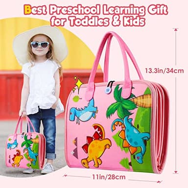 Winblo Toddler Busy Board - Montessori Toys for Toddler Girl Birthday Gift, Educational Learning Sensory Busy Book for Toddlers Girls, Toddlers Activities Travel Toys for Airplane Car - Image 2