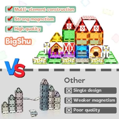 Magnetic Tiles Toddler Toys Garden Farm Animal Set, Magnetic Blocks Montessori Sensory Educational Learning Building Magnet Toys for 3 4 5 6 Year Old Boys Girls, Kids Games Party Birthday Easter Gifts - Image 4