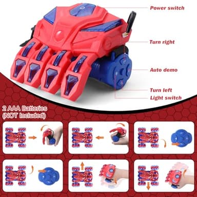 Punieayi Gesture Sensing Remote Control Car, 2.4Ghz RC Cars with Wholebody Light & Headlight, Hand Controlled Double Sided Rechargeable RC Stunt Car Spider Toys for Boys 4-6 5-7 8-13 - Image 4