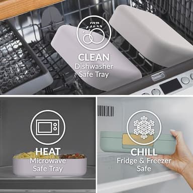 Bentgo Modern - Adult & Teen Bento Lunch Box; 3-4 Compartments, Leak-Resistant, 5.5 Cup Capacity/44 fl oz, Improved Locking Clips, Reusable, BPA-Free, Dishwasher/Microwave Safe Tray (Orchid) - Image 6