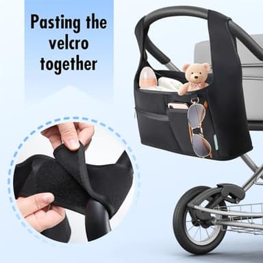 Vanleestar Stroller Organizer, New Fabric Design, Holds 2 Cup Holders for Baby Products, Multiple Pockets for Storing Diapers and Toys, Suitable for All Off-Road Models - Image 4